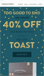 B2C Email Marketing Campaign - Legacybox: Promote your promotions